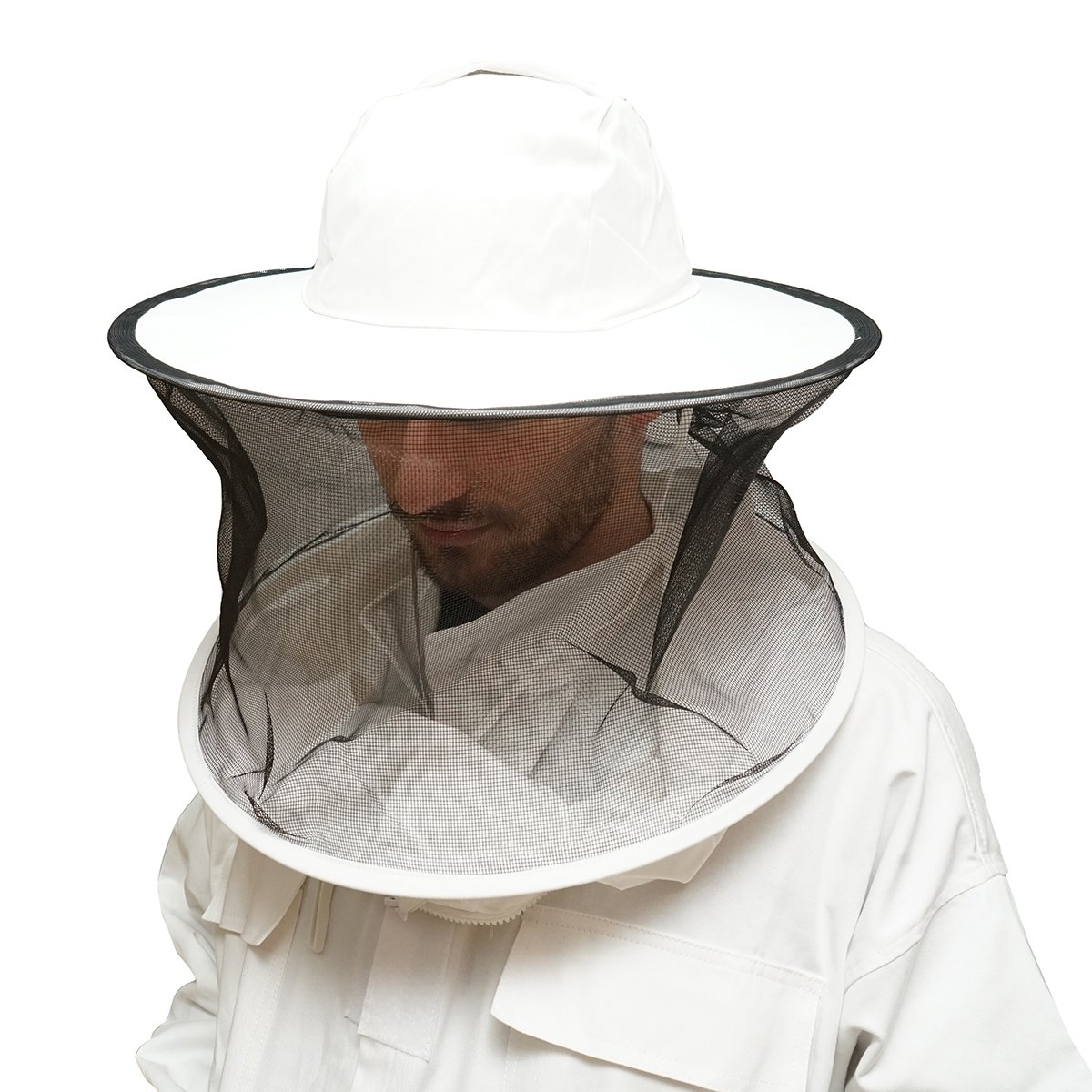 Bluza apicola alba cu masca de protectie marimea XL